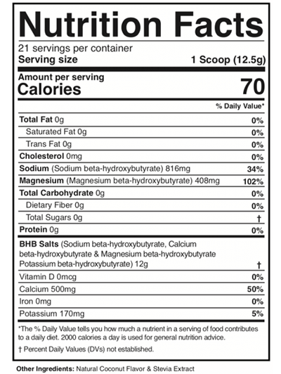 Dr. Colbert Instant Ketones Ingredients